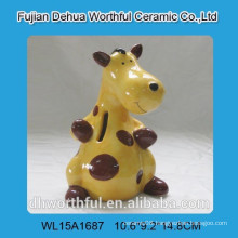 Handpainted ceramic cow shape money bank